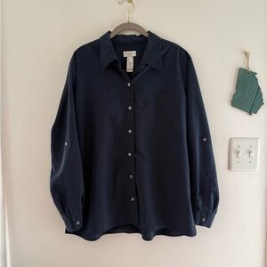 Liz Claiborne Vintage Dark Blue Shirt L